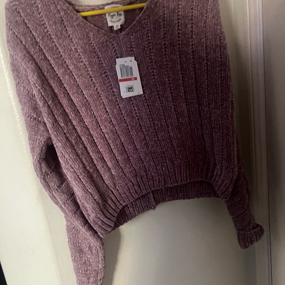 Hippie Rose Lavender V-Neck Sweater